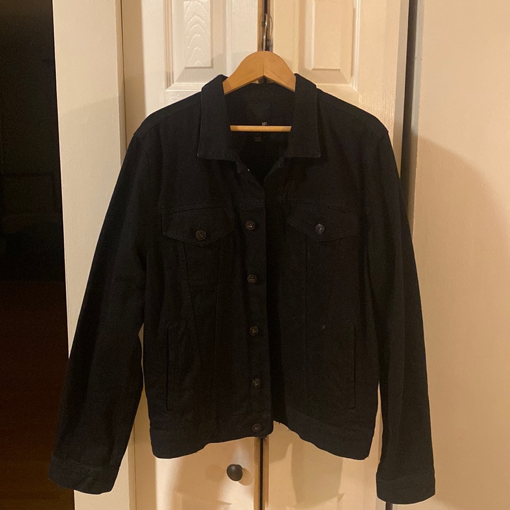 JF black denim jean jacket XL